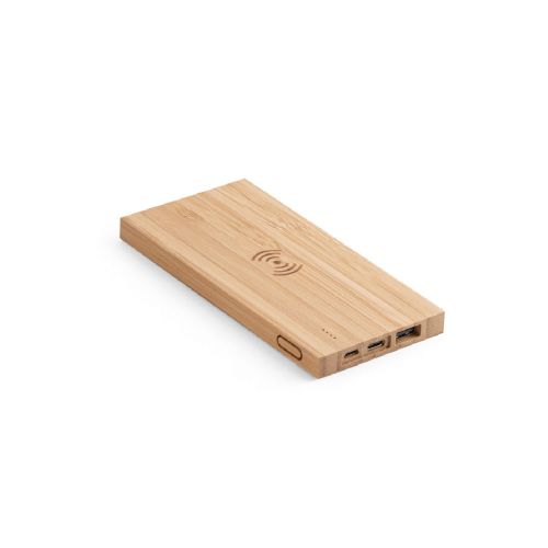 FITCH - Power bank 5 000 mAh avec chargeur sans fil 5W en bambou