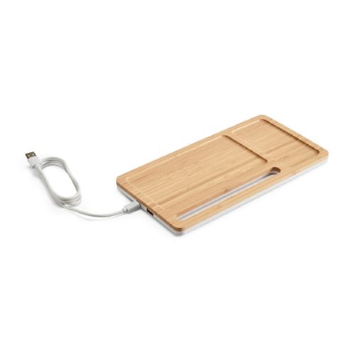 MOTT - Organiseur de bureau avec chargeur sans fil 15W en bambou et ABS