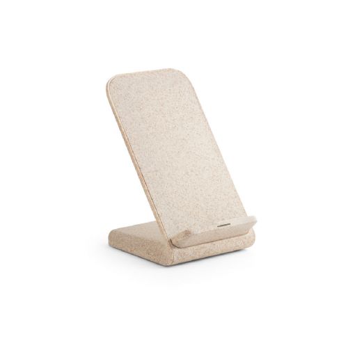 ENGLERT - Support pour smartphone avec chargeur sans fil rapide 10W en ABS recyclé (70 % rABS) et fibre de paille de blé