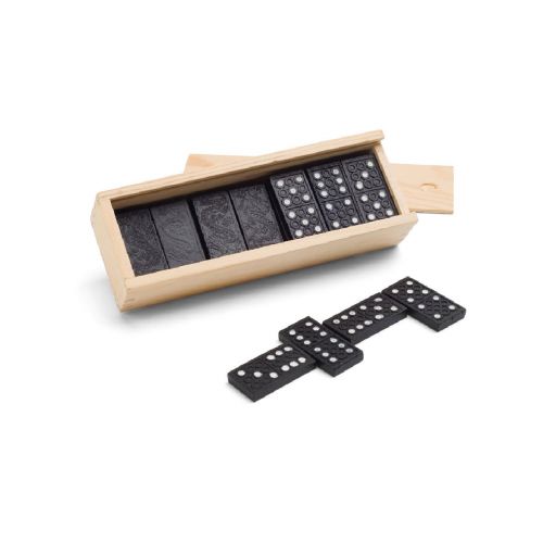 MIGUEL - Jeu de dominos dans une boîte en bois avec couvercle