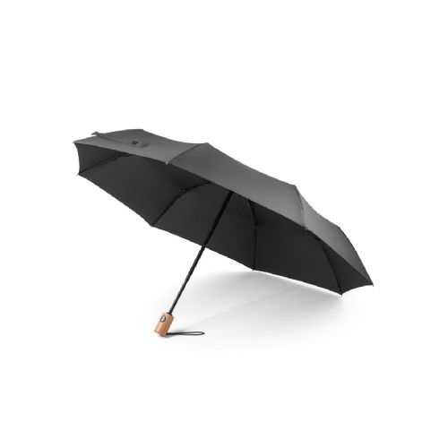 RIVER - Parapluie pliable en polyester recyclé (100% rPET) 190T pongé à ouverture et fermeture automatiques