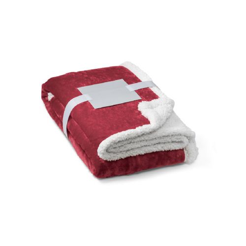 HEIDEN - Couverture polaire réversible (190 g/m²) avec ruban de satin et carte personnalisée
