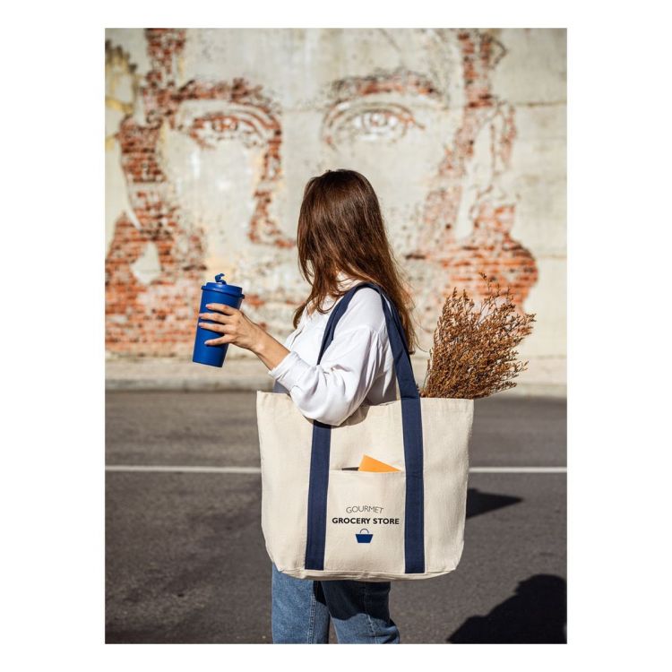 VILLE Sac en toile 100% coton avec poche frontale et intérieure (280 g/m²)