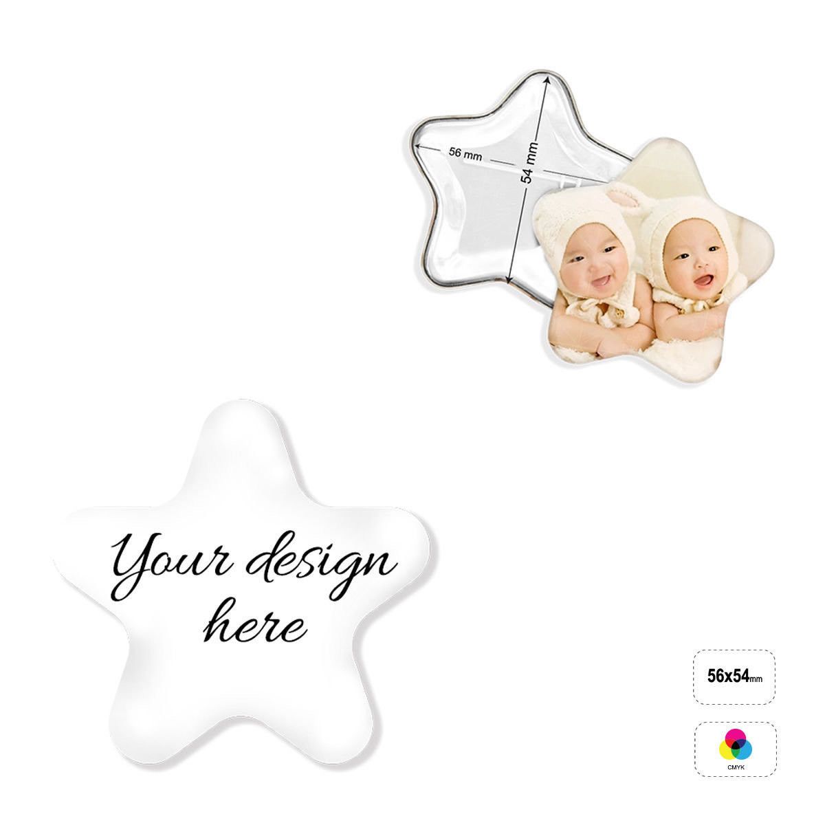 PIN STAR 65 - broche en forme d'étoile, 56x54mm | GL050109A