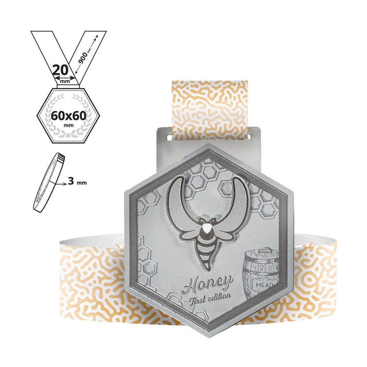 KIPRUTO - médaille en alliage de zinc 3mm, 60x60 mm | GL704030C