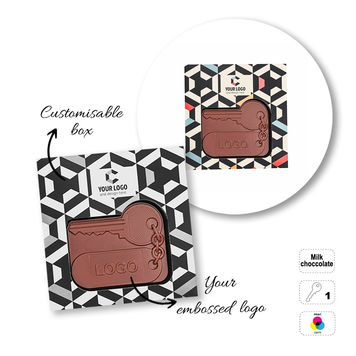 CHOCO4MAT B - barre chocolatée, différentes formes, 135x137x15 mm | GL811106F