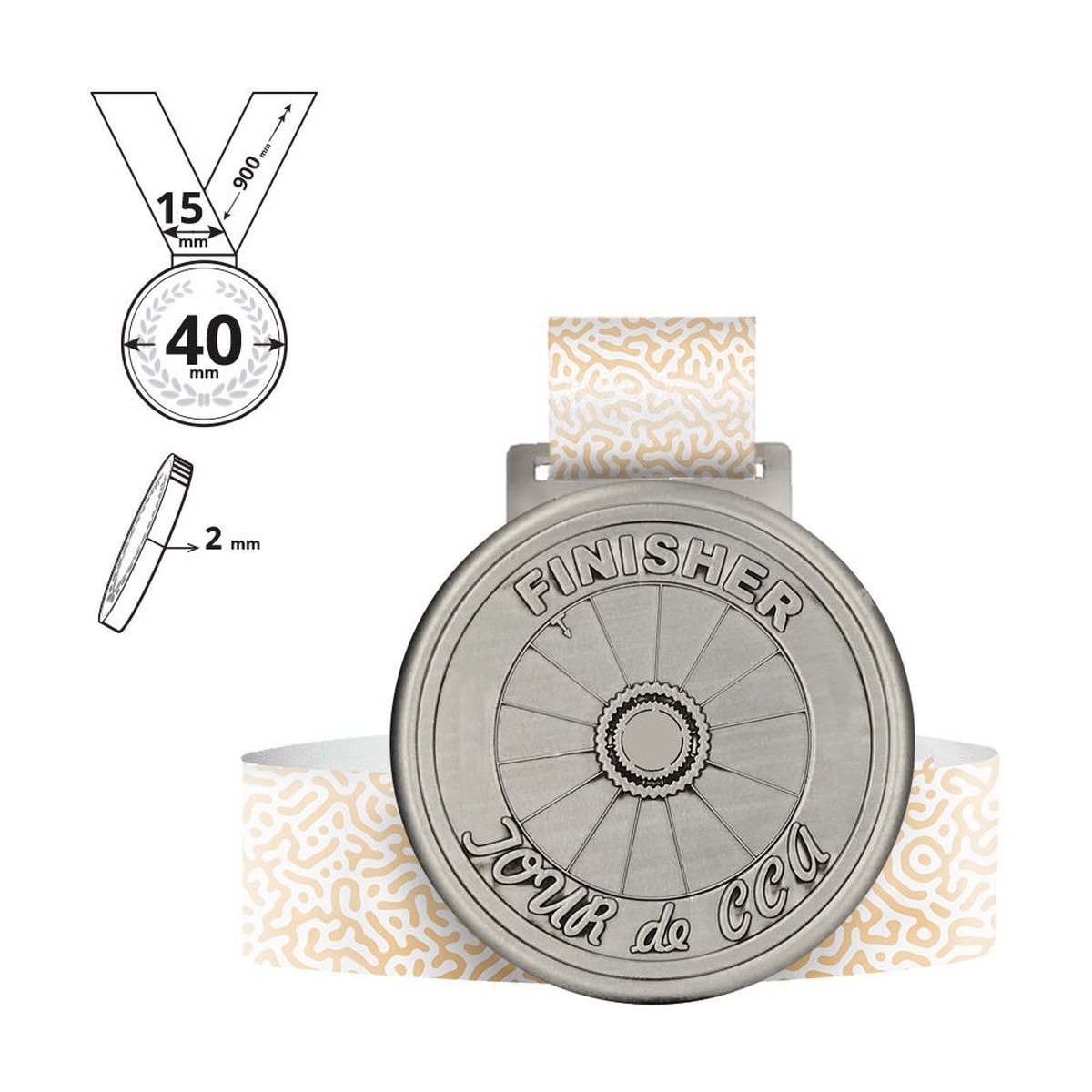 TERGAT - médaille en alliage de zinc 2 mm, 40x40 mm | GL701020A