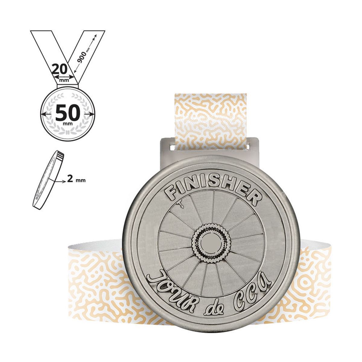 TERGAT - médaille en alliage de zinc 2 mm, 50x50 mm | GL701020B