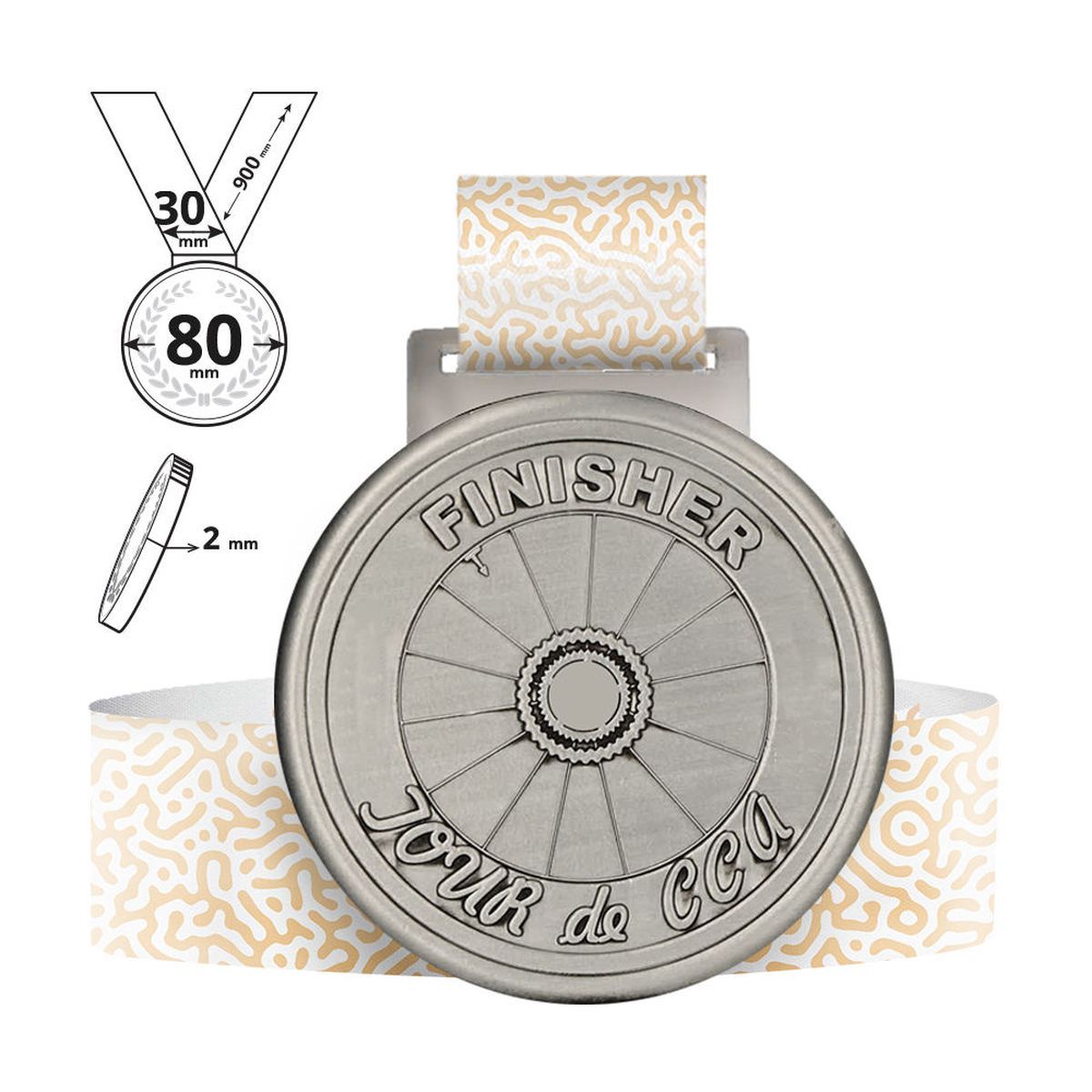 BORDIN - médaille en alliage de zinc 2 mm, 80x80 mm | GL701020E