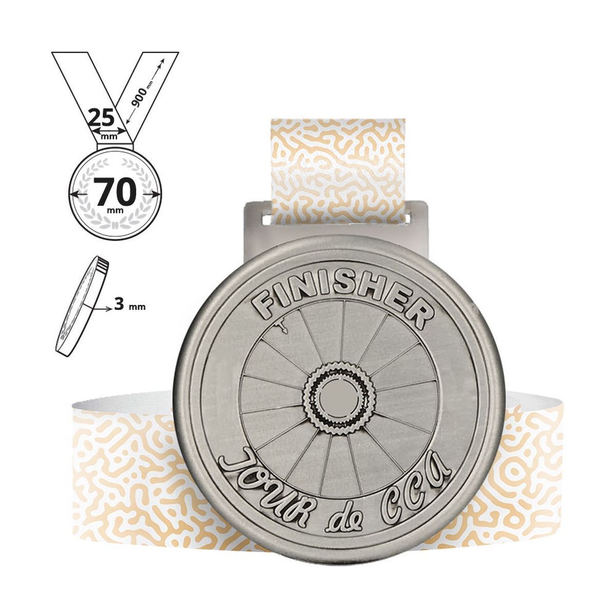 KIPCHOGE - médaille en alliage de zinc 3 mm, 70x70 mm | GL701030D