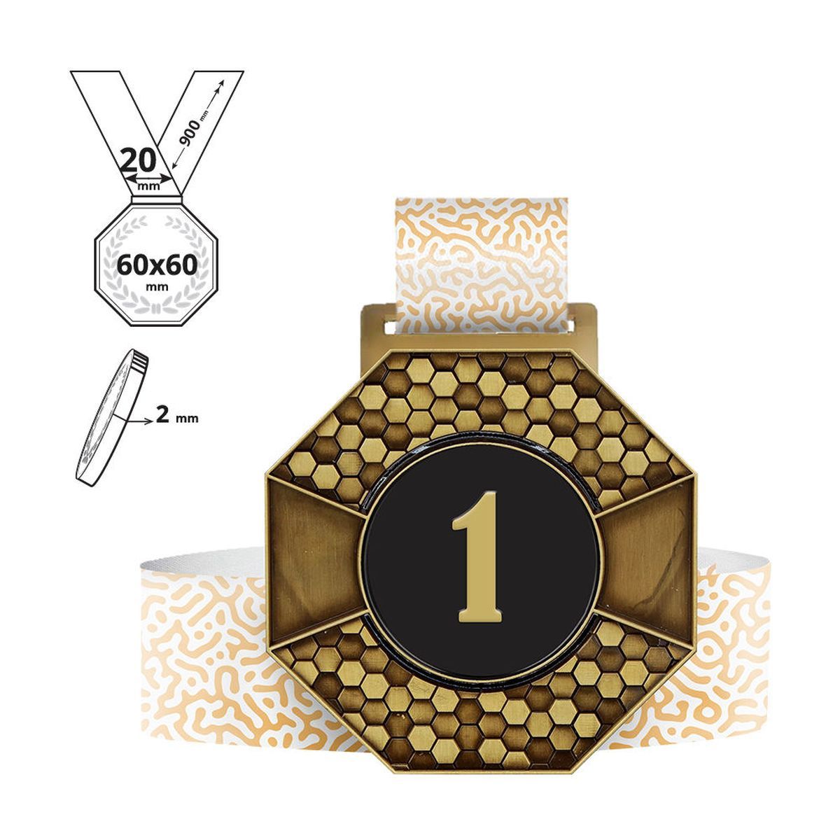 LEMMA - médaille en alliage de zinc 2mm, 60x60 mm | GL705020C