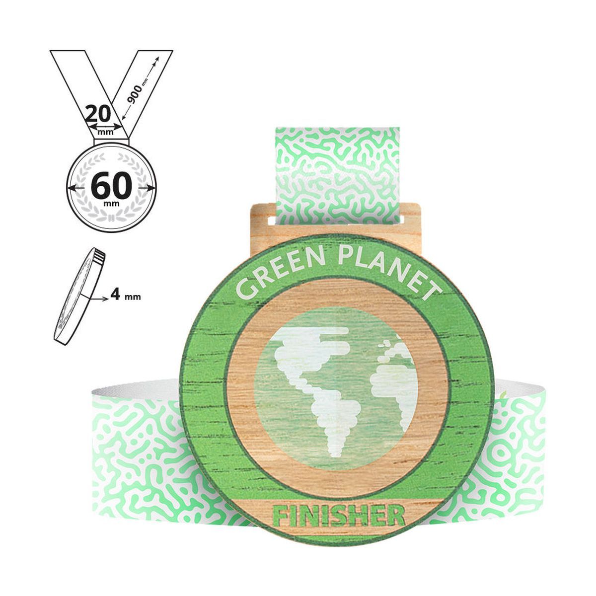 NAGOYA - médaille en contreplaqué 4mm, 60x60 mm | GL711240C