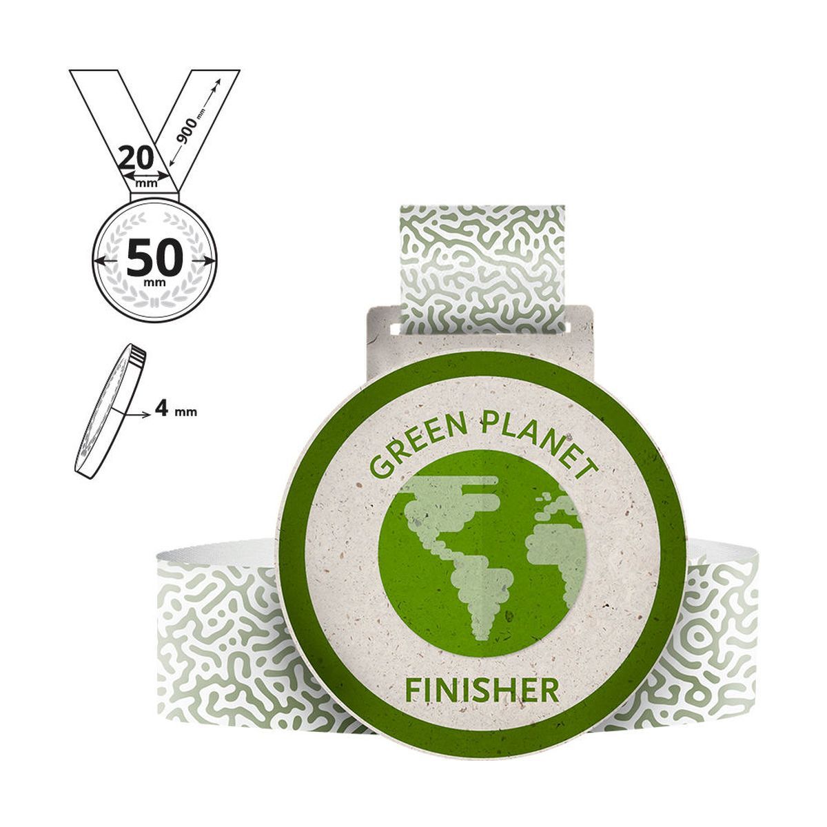 HAKONE - médaille en carton recyclé 4mm, 50x50 mm | GL711340B