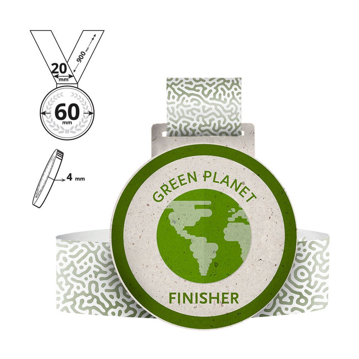 HAKONE - médaille en carton recyclé 4mm, 60x60 mm | GL711340C