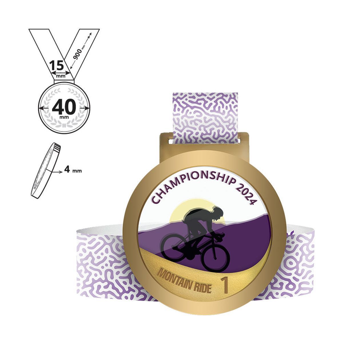 NARA - médaille en acier et plexiglas 4mm, 40x40 mm | GL711440A