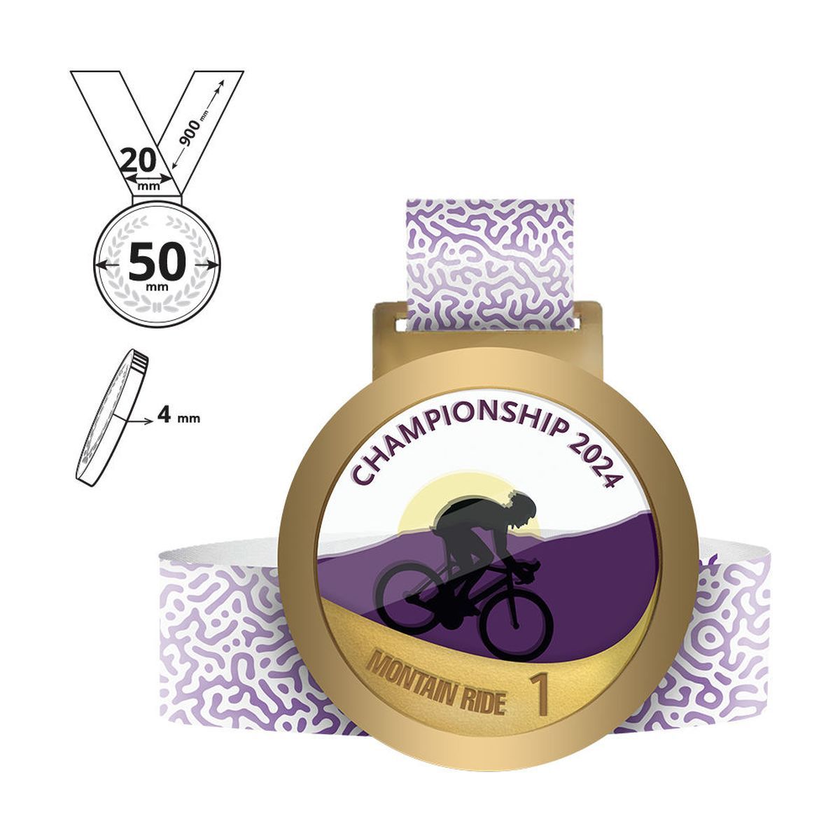 NARA - médaille en acier et plexiglas 4mm, 50x50 mm | GL711440B