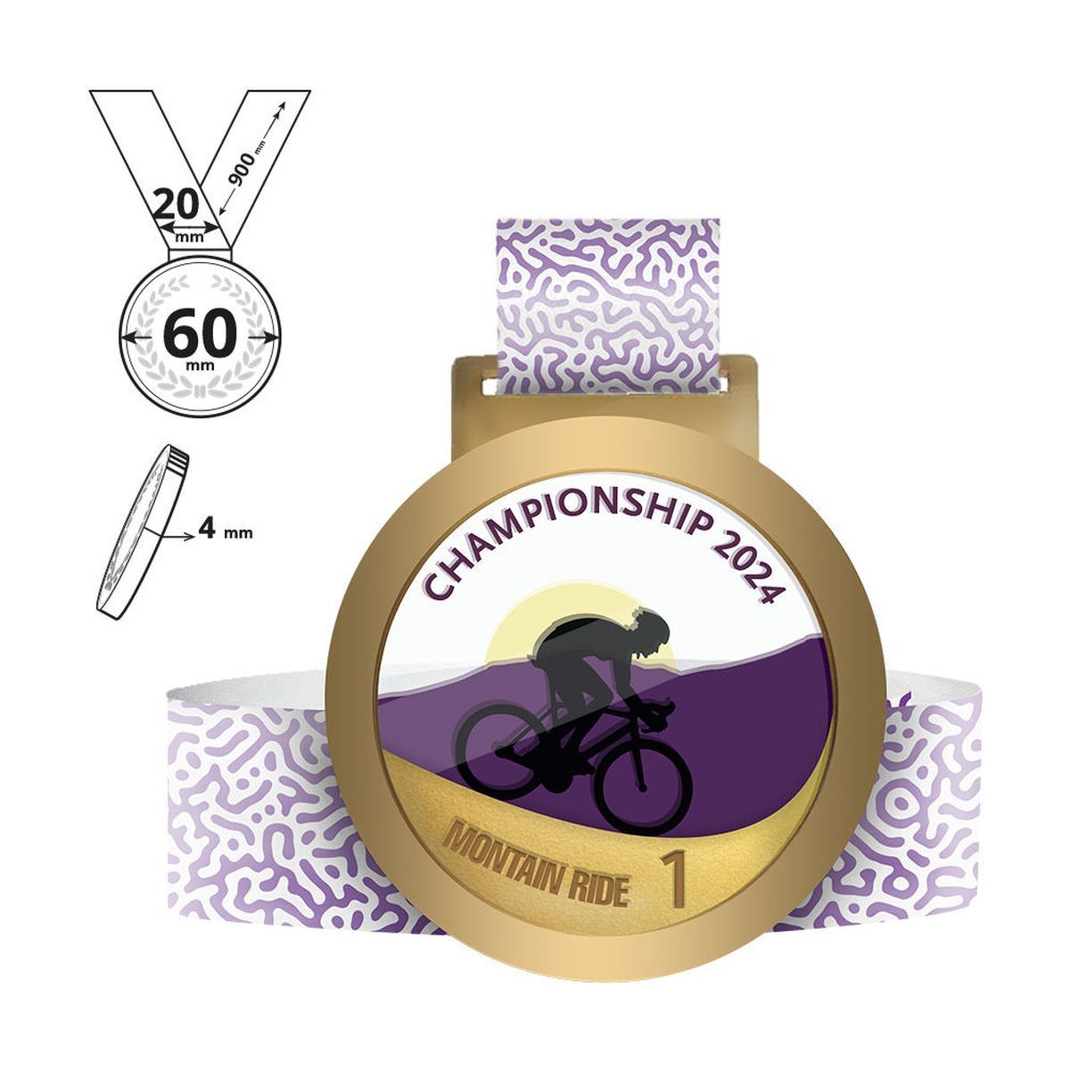 NARA - médaille en acier et plexiglas 4mm, 60x60 mm | GL711440C