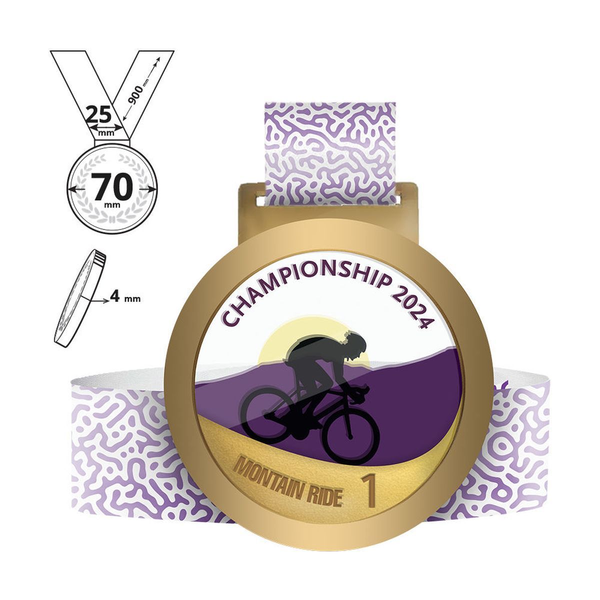 NARA - médaille en acier et plexiglas 4mm, 70x70 mm | GL711440D