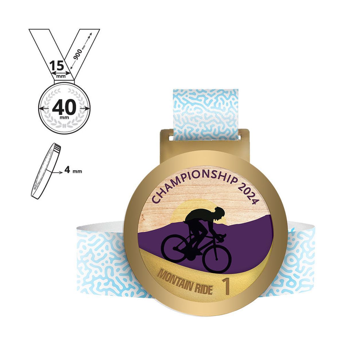 NIKKO - médaille en acier et contreplaqué 4mm, 40x40 mm | GL711540A