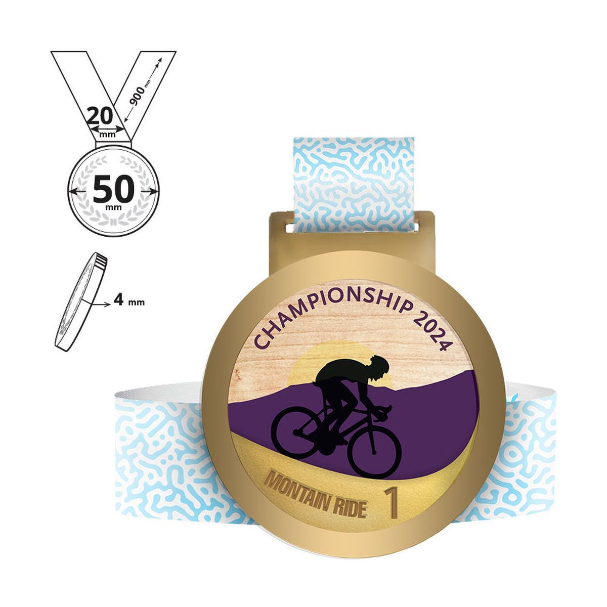 NIKKO - médaille en acier et contreplaqué 4mm, 50x50 mm | GL711540B