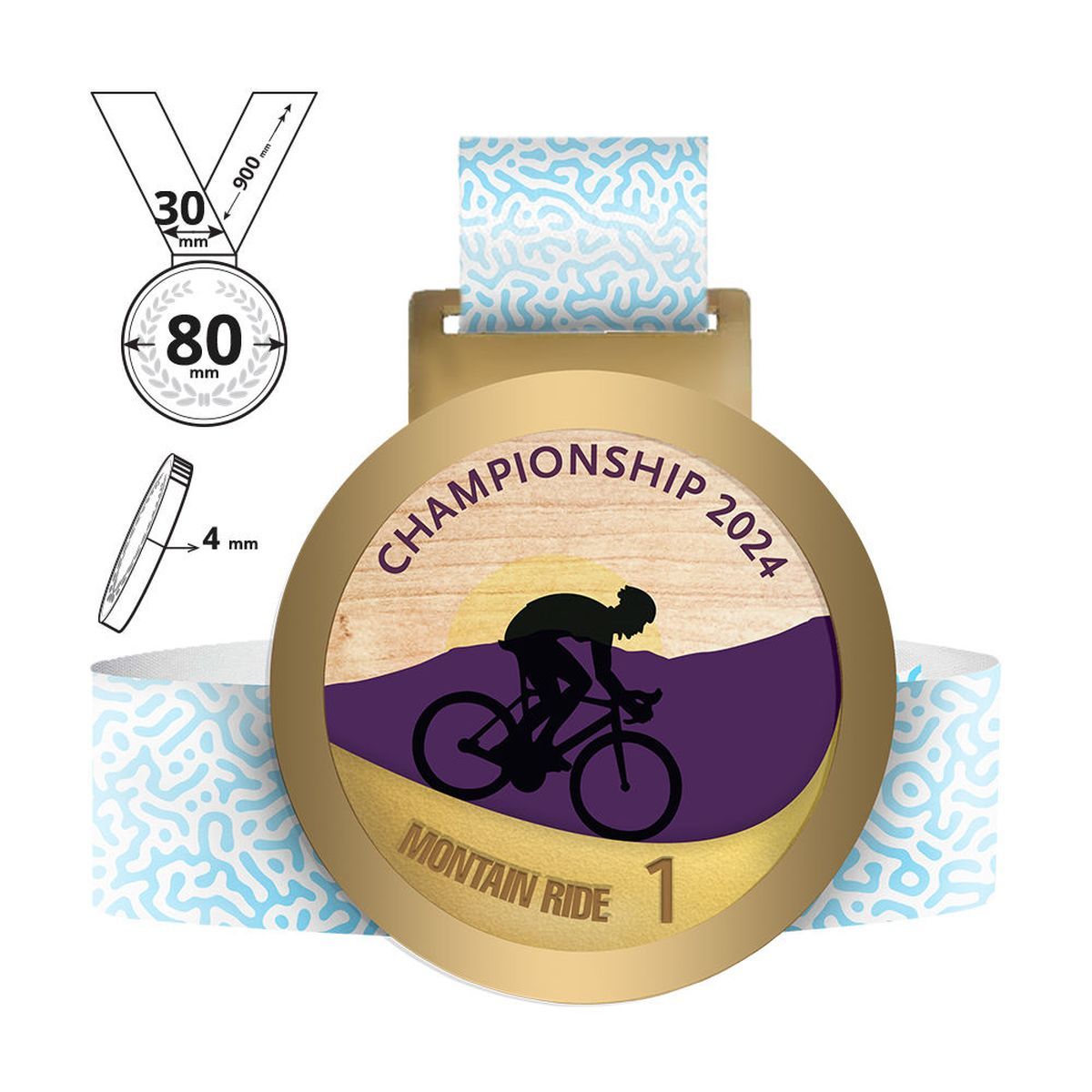 NIKKO - médaille en acier et contreplaqué 4mm, 80x80 mm | GL711540E