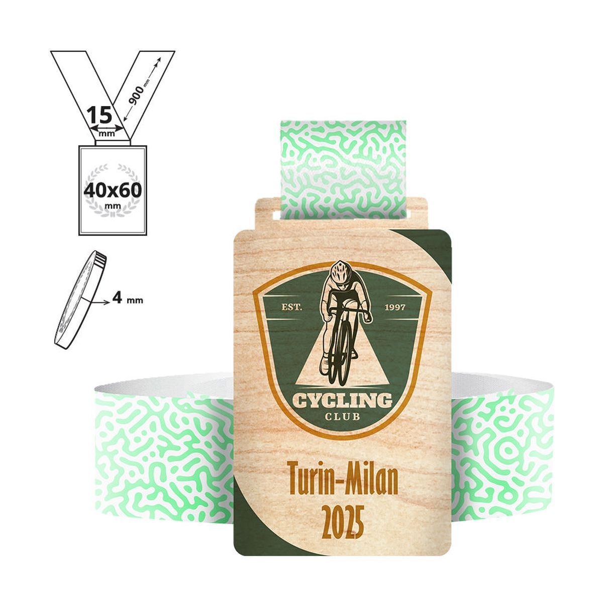 YOKOHAMA - médaille en contreplaqué 4mm, 40x60 mm | GL713240A