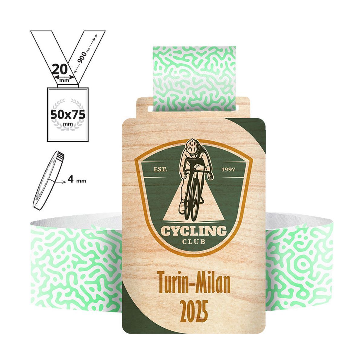 YOKOHAMA - médaille en contreplaqué 4mm, 50x75 mm | GL713240B