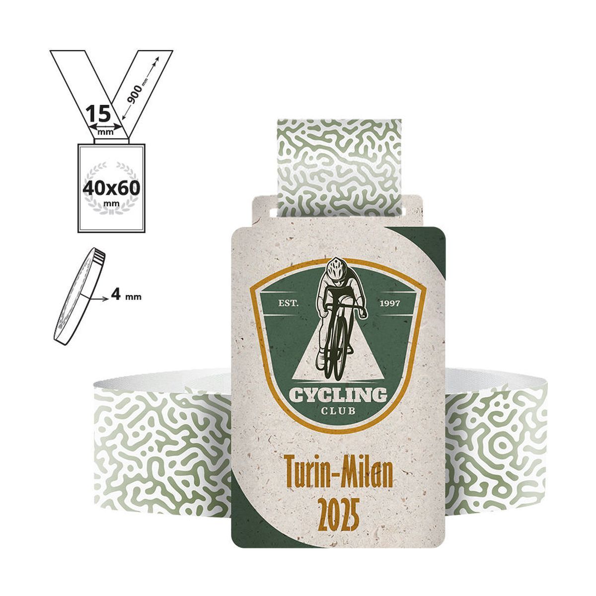 KOBE - médaille en carton recyclé 4mm, 40x60 mm | GL713340A