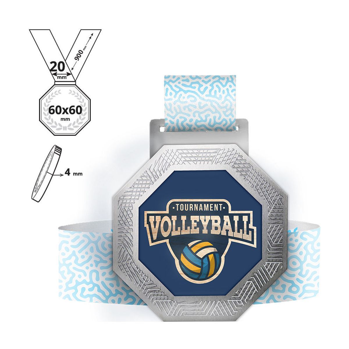 OITA - médaille en acier et contreplaqué 4mm, 60x60 mm | GL715540C