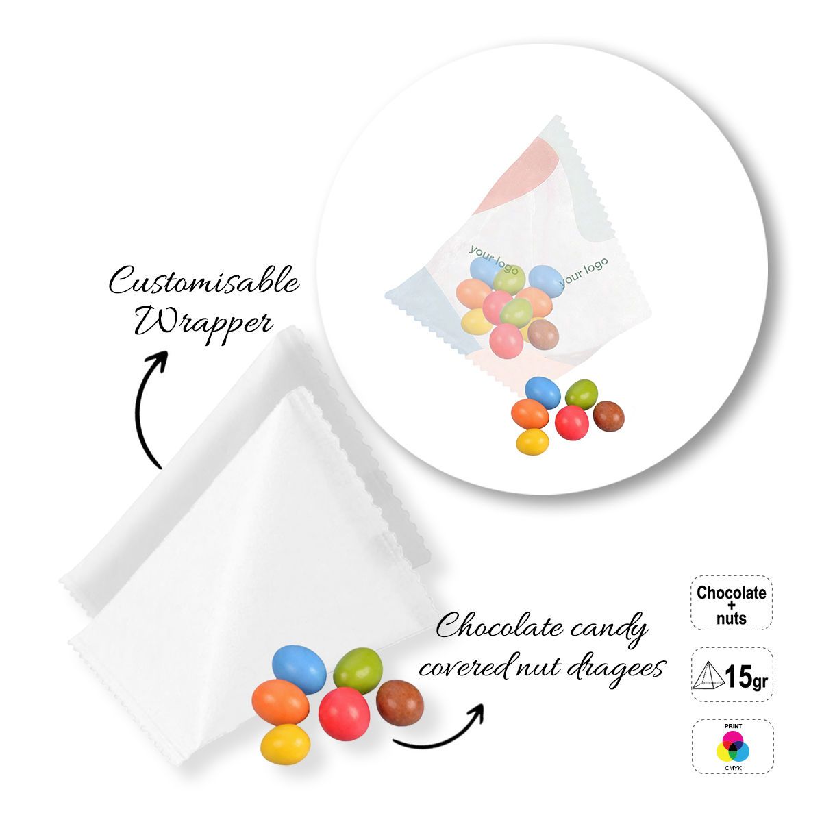 SWEET PIRAMID - mini bonbons, 70x70x70 mm | GL810303C