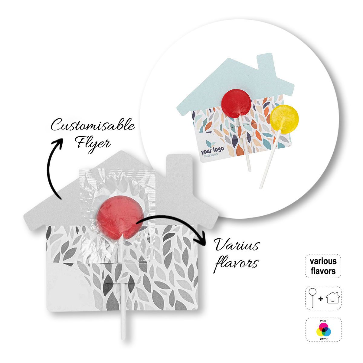 LOLLY FLYER - sucette plate avec flyer, 131x131x124 mm | GL810501B