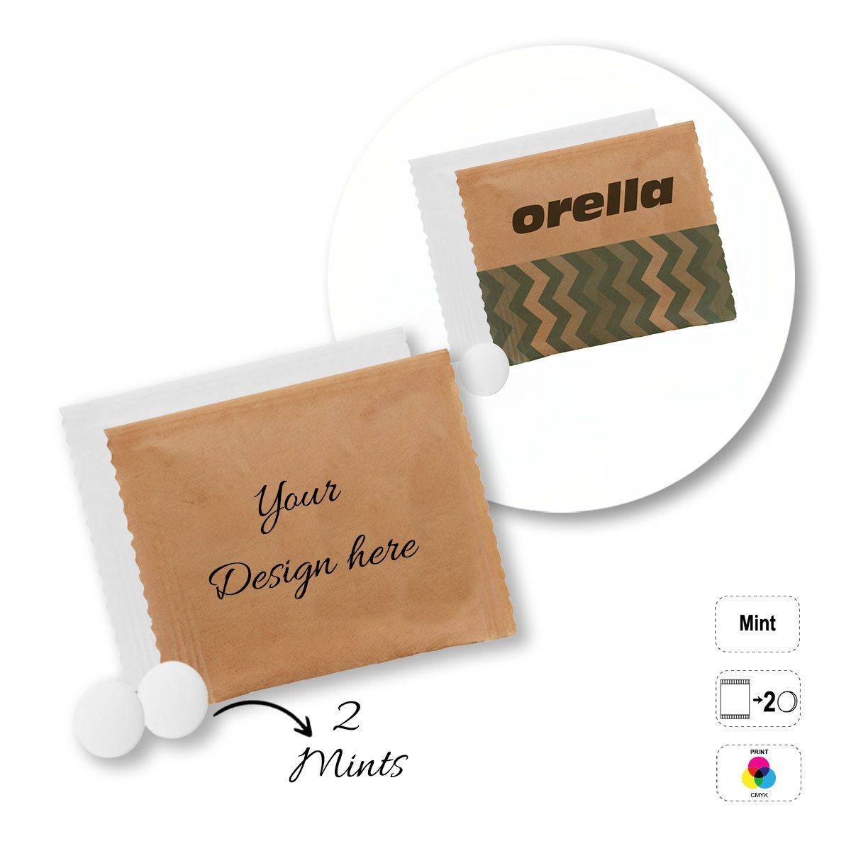 MINT&MORE - sachet de bonbons à la menthe à mâcher, 60x70 mm | GL810603B