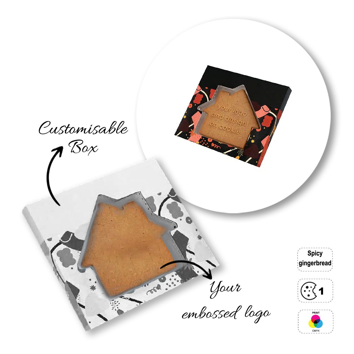 PROMO COOKIE - biscuit personnalisable en surface, 108x95x15 mm | GL810701C