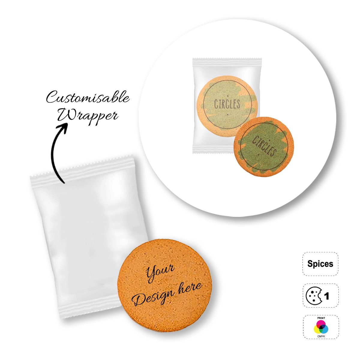 LOGO COOKIE - biscuits en forme de coeur personnalisables, 100x60 mm | GL810709A