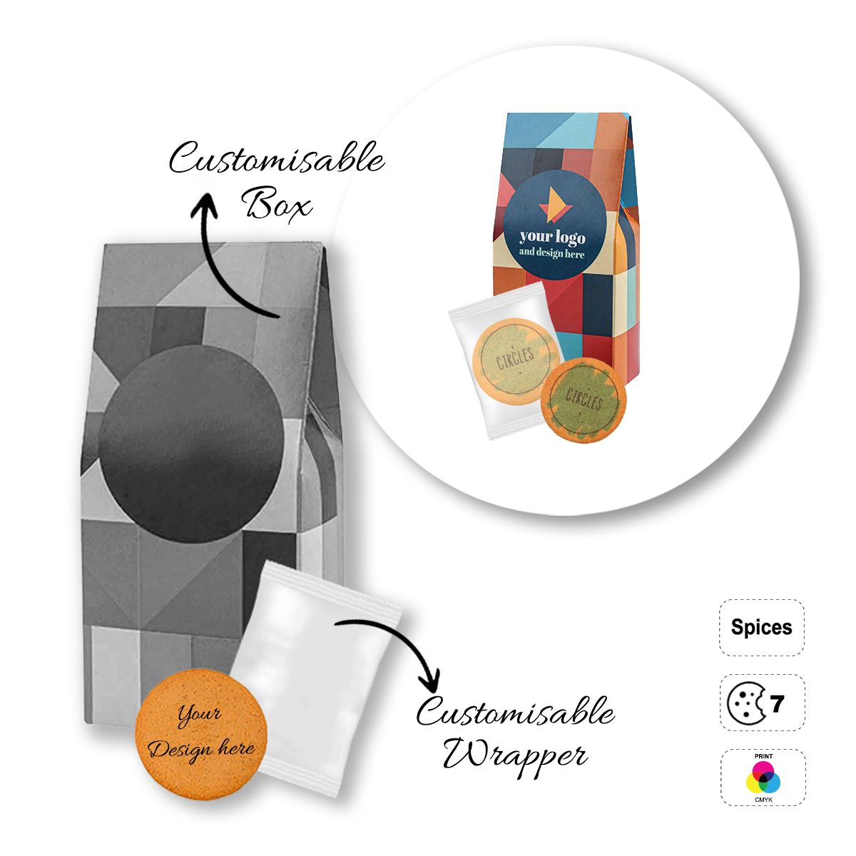 LOGO COOKIE - biscuits ronds et personnalisables, 50x80x168 mm | GL810709D