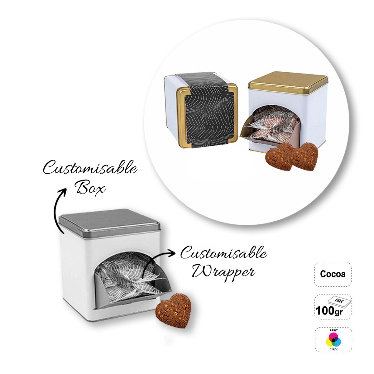 COOKIE BOX - boîte de biscuits, 114x114x124 mm | GL810713B