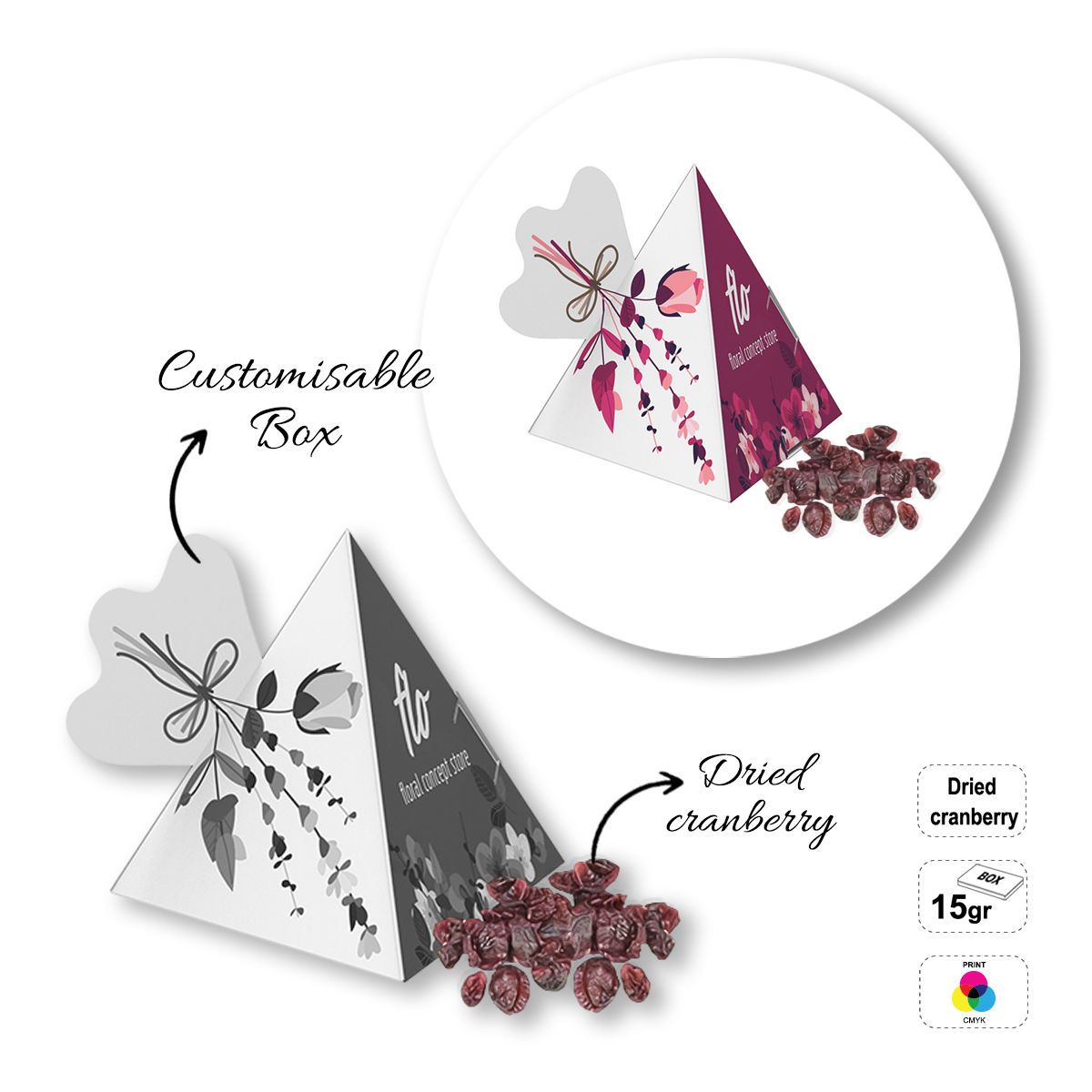 FIT TREAT - boîte de fruits secs et graines, 90x90x110 mm | GL810802A