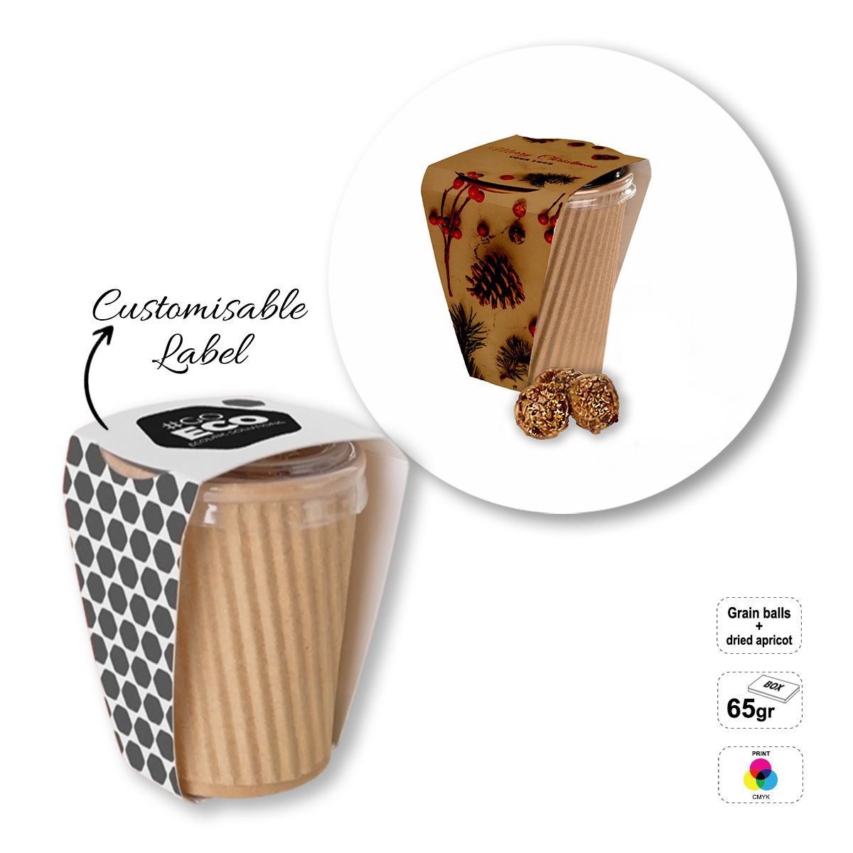 DELICIOUS CUP - paquet de snacks sucrés, 80x80x95 mm | GL810807B