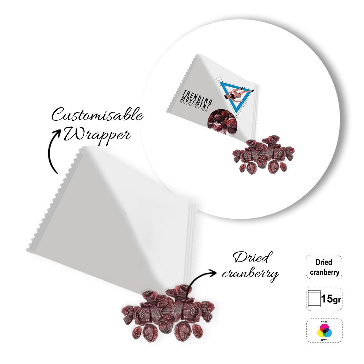 NATURAL PYRAMID - paquet de snacks aux fruits secs et graines, 70x70x70 mm | GL810834A