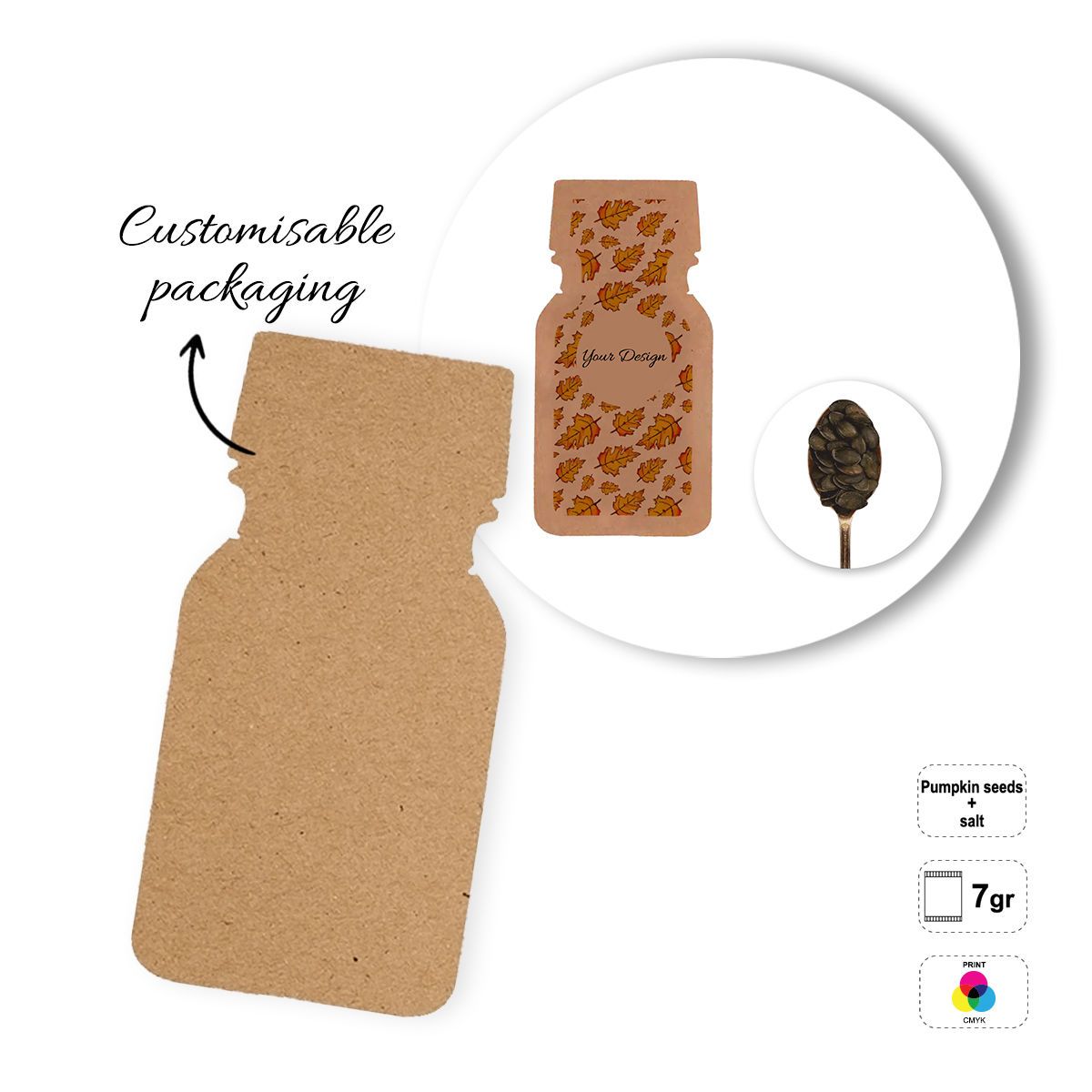 SEEDS&NUTS BOTTLE - Paquet de fruits secs, 65x130 mm | GL810836A