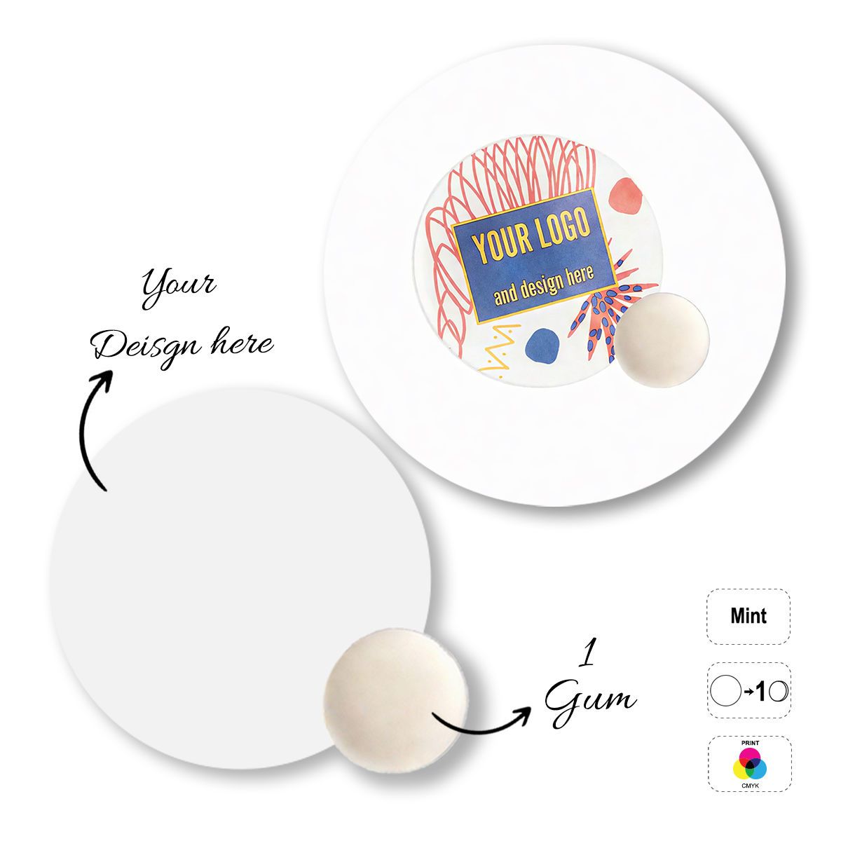 MINT PILLOW - chewing-gum, 58x58 mm | GL810902A