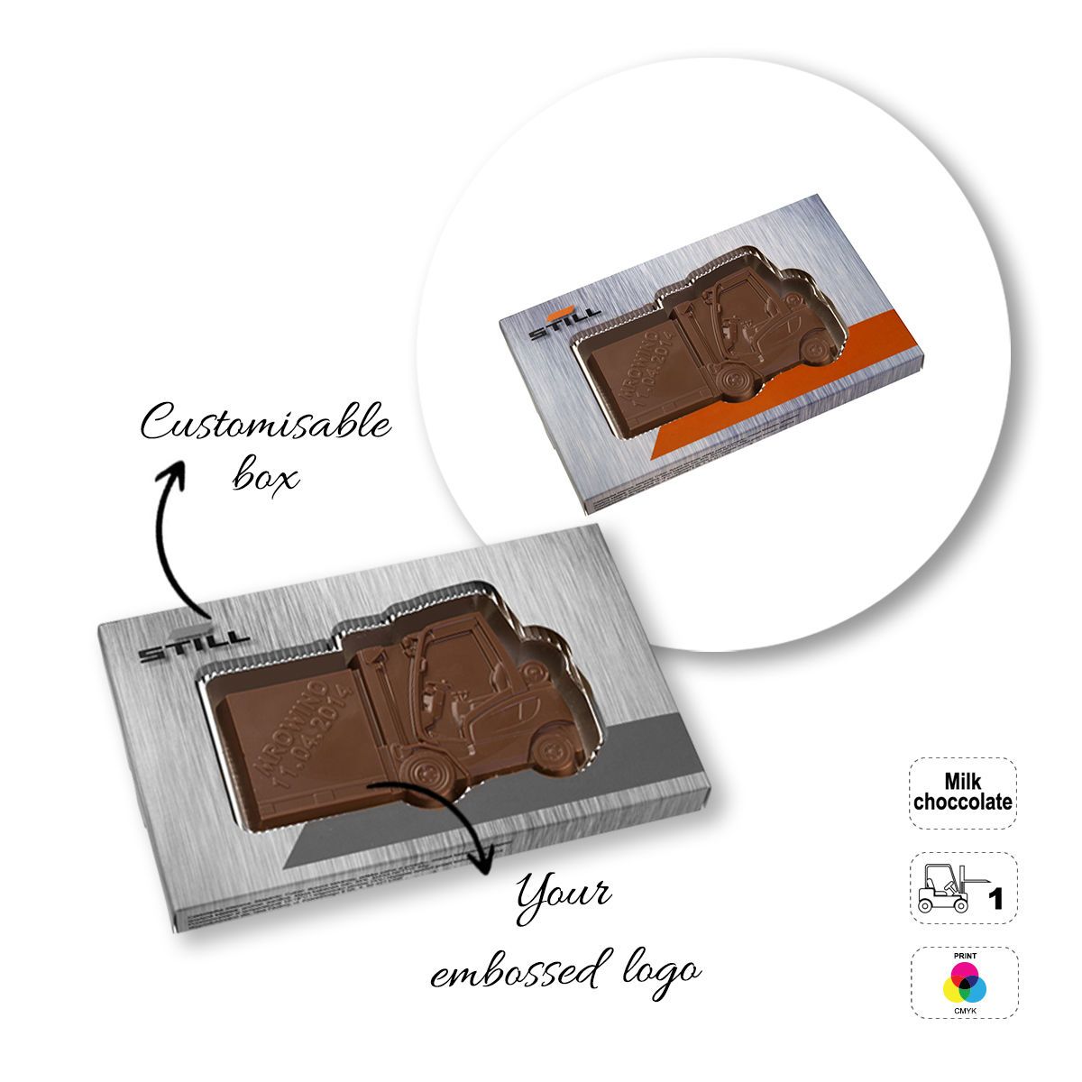 CHOCO4MAT A - barre chocolatée, différentes formes, 175x107x15 mm | GL811105A