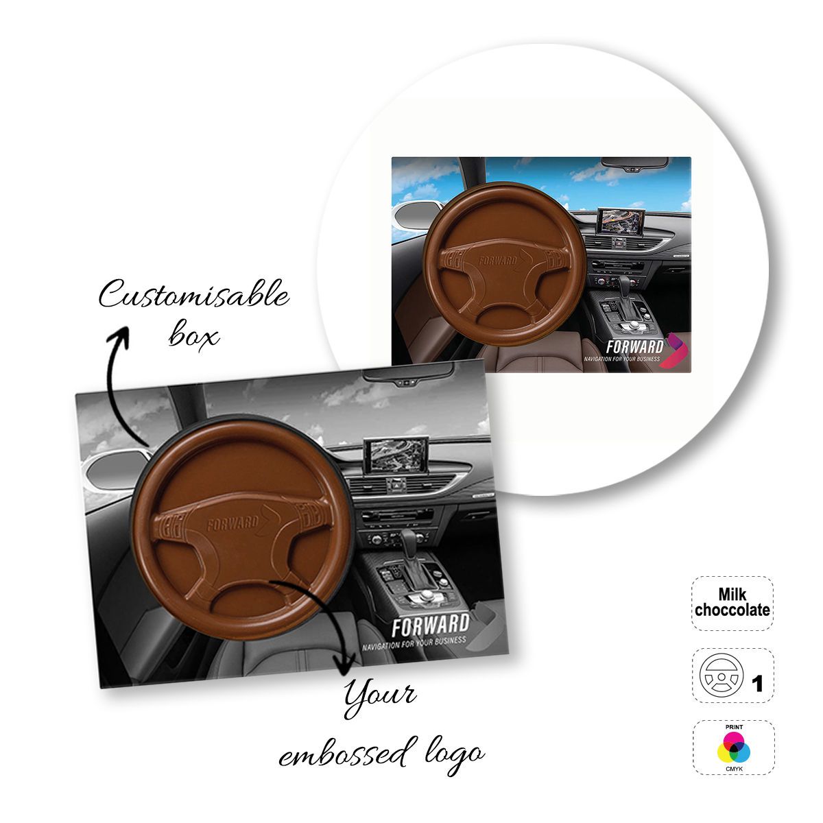 CHOCO4MAT A - barre chocolatée, différentes formes, 182x132x15 mm | GL811105B