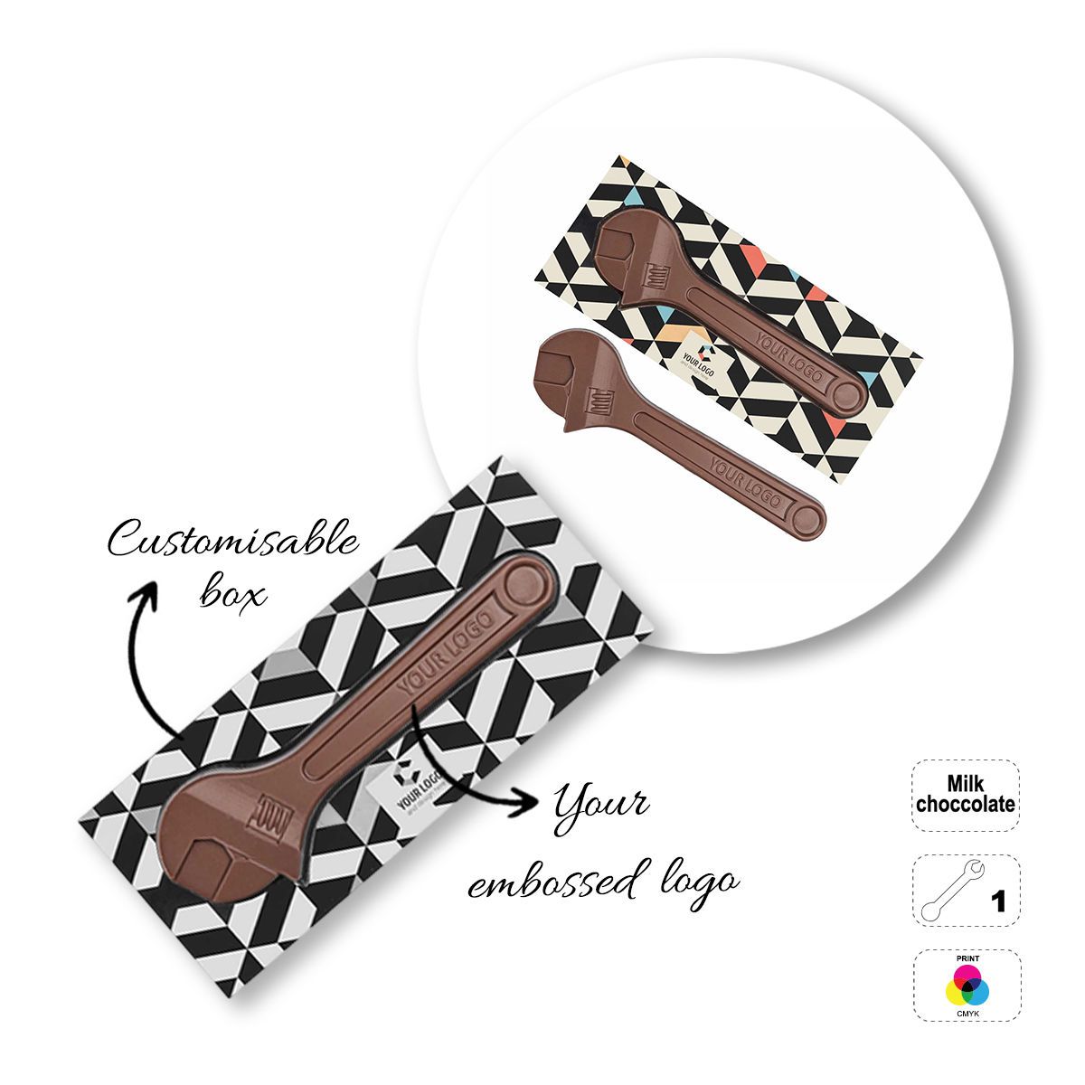 CHOCO4MAT B - barre chocolatée, différentes formes, 232x98x20 mm | GL811106B