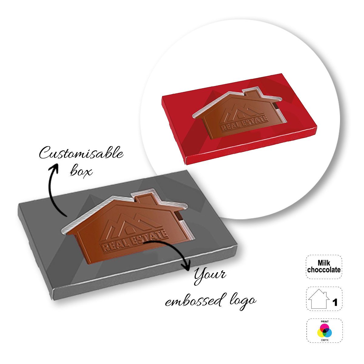 CHOCO4MAT B - barre chocolatée, différentes formes, 175x107x15 mm | GL811106E