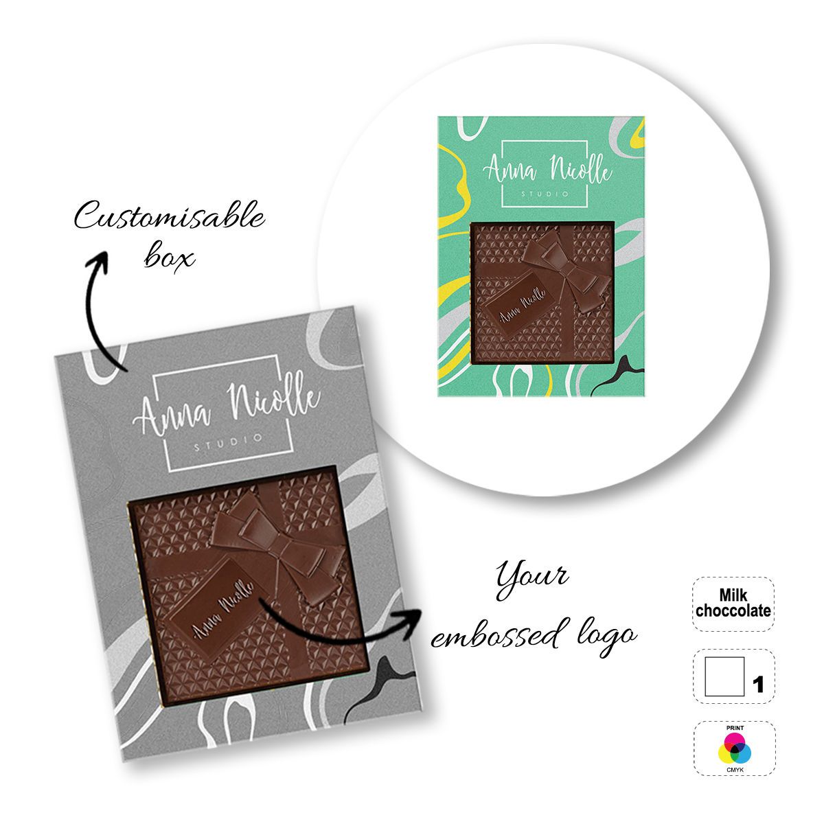 CHOCO4MAT C - barre chocolatée, différentes formes, 182x132x15 mm | GL811107D