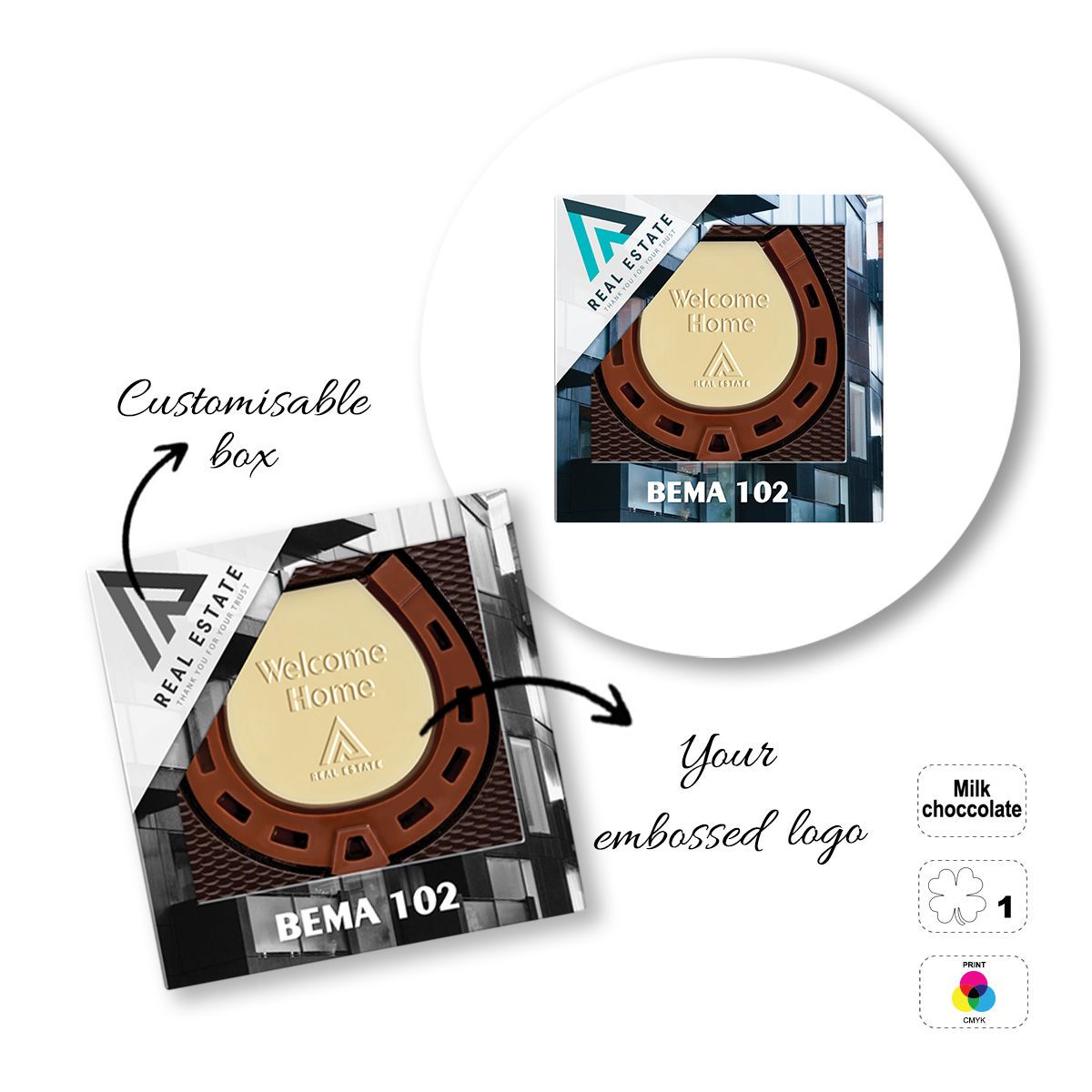 CHOCO4MAT D - barre chocolatée, différentes formes, 135x135x15 mm | GL811108B