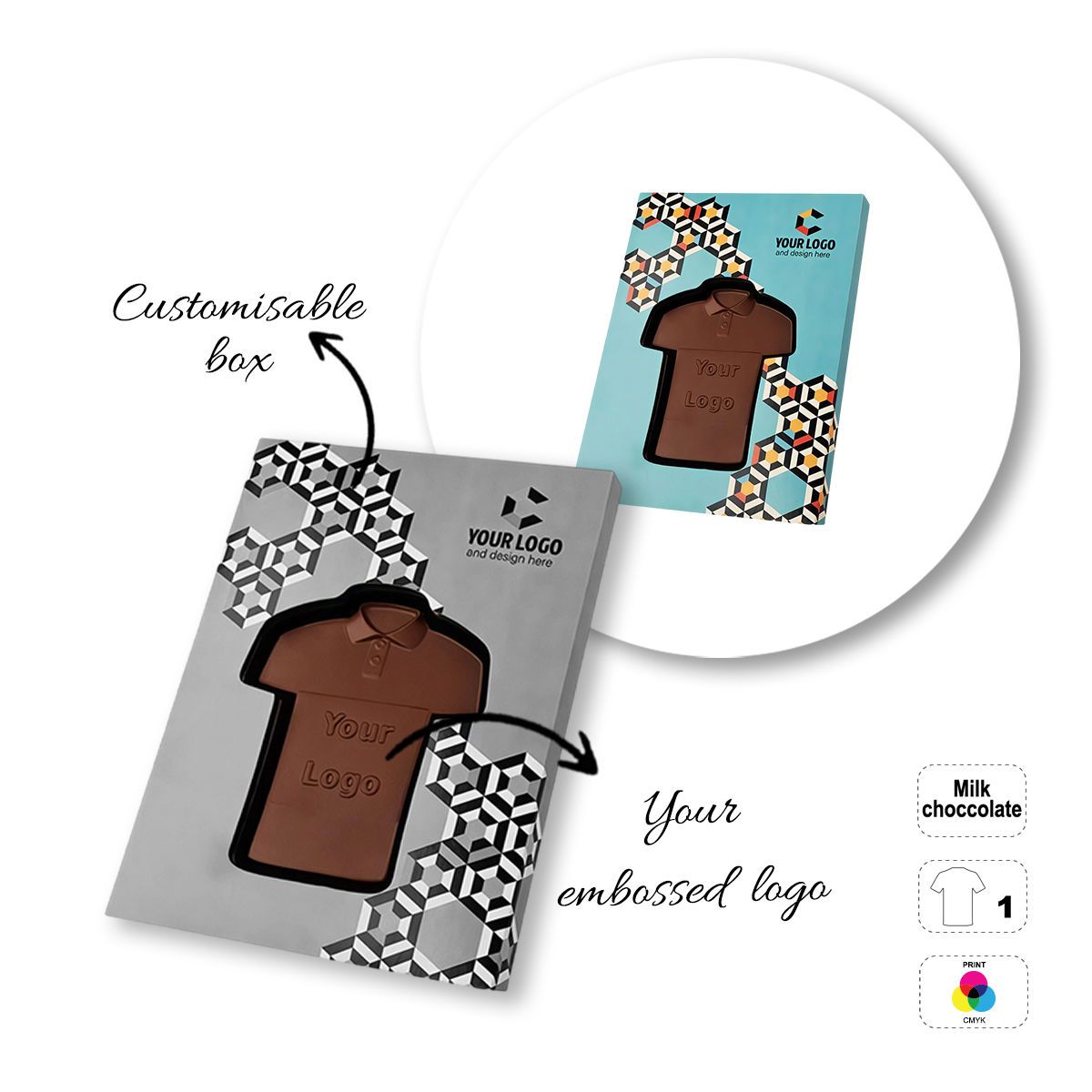 CHOCO4MAT D - barre chocolatée, différentes formes, 182x132x15 mm | GL811108C