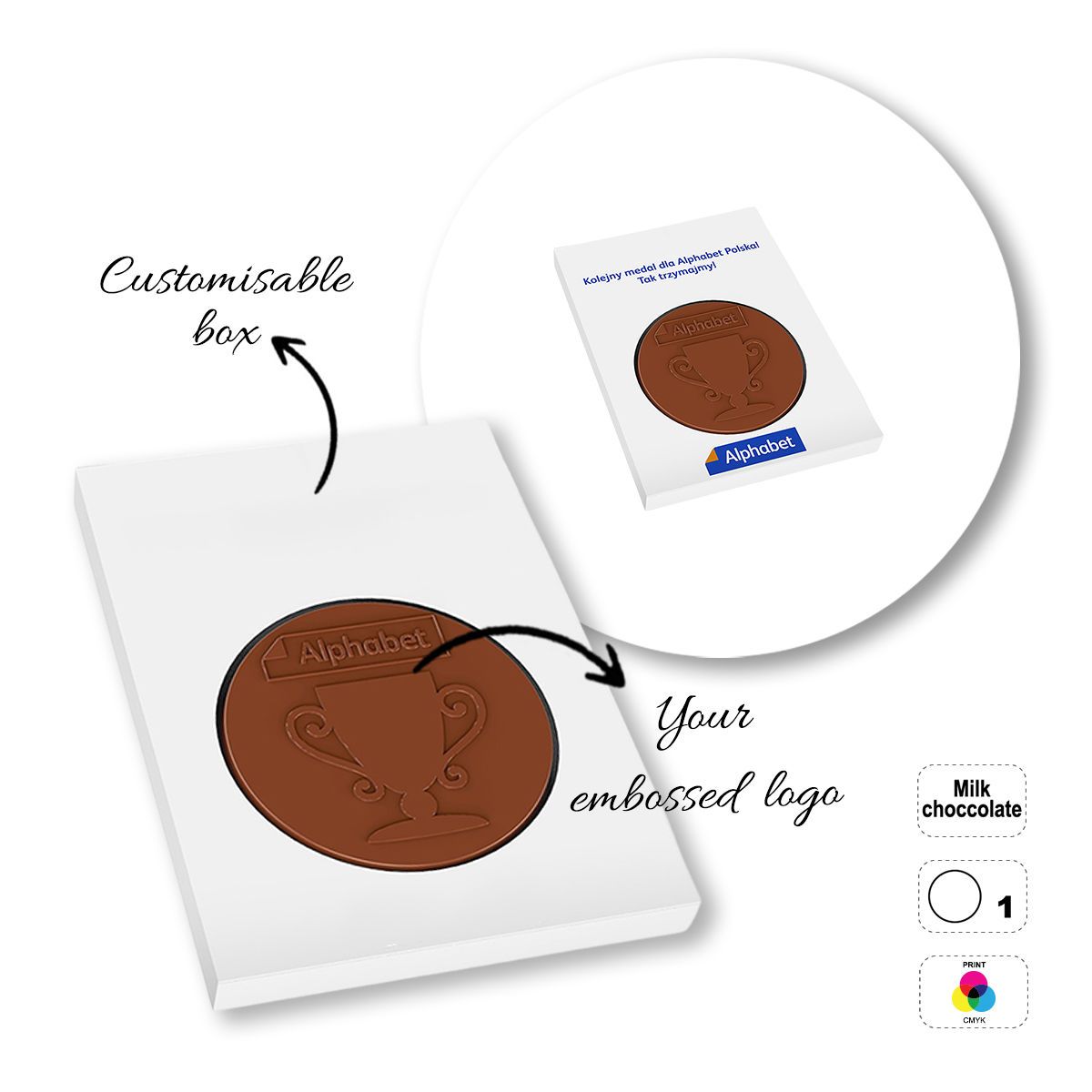 CHOCO4MAT D - barre chocolatée, différentes formes, 182x132x15 mm | GL811108E