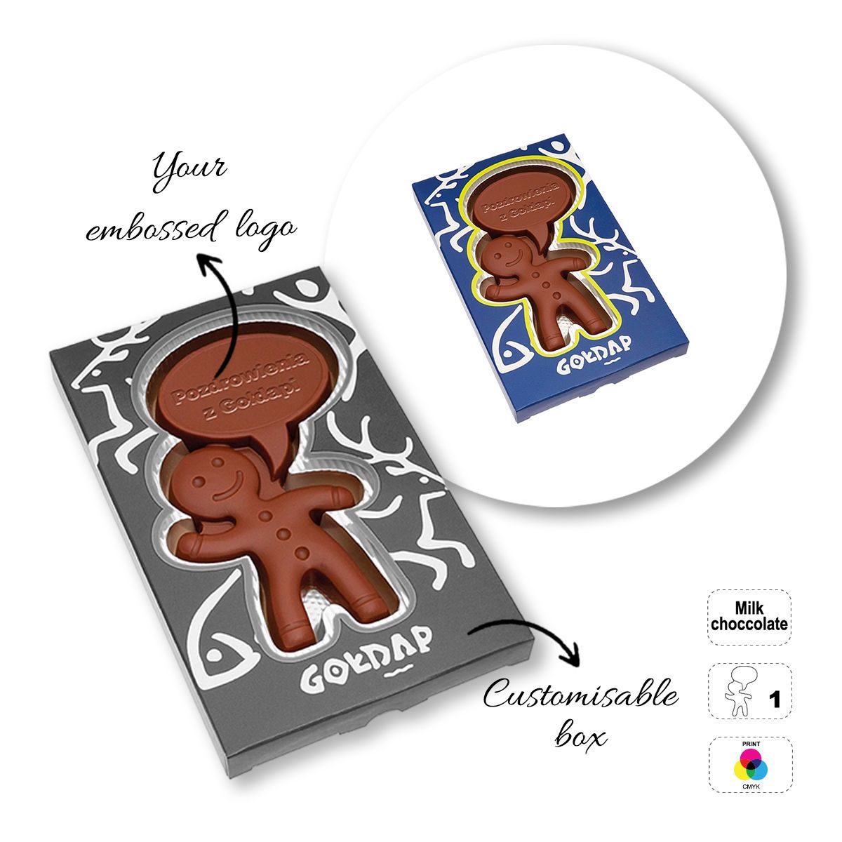 CHOCO4MAT E - barre chocolatée, différentes formes, 175x107x15 mm | GL811109B